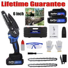 Brushless Electric Compact Chainsaw Saw Cutter 6" for Cutting Tree Wood Branche