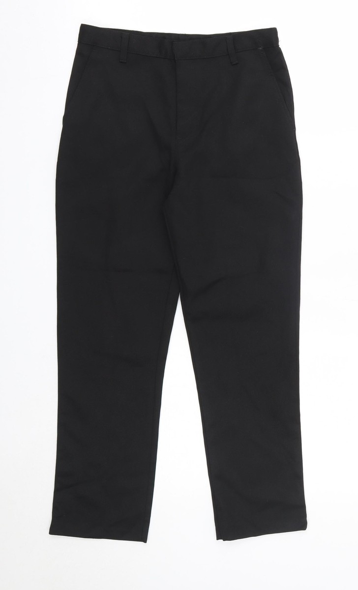 blue dress for baby girl GIORGIO ARMANI Size 34 Black Solid Polyester Elastane Tuxedo Dress Pants main image 0