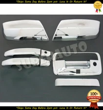 FOR 2014-2018 CHEVROLET-SILVERADO-GMC-SIERRA CHROME MIRROR+2DR HANDLE+TAILGATES