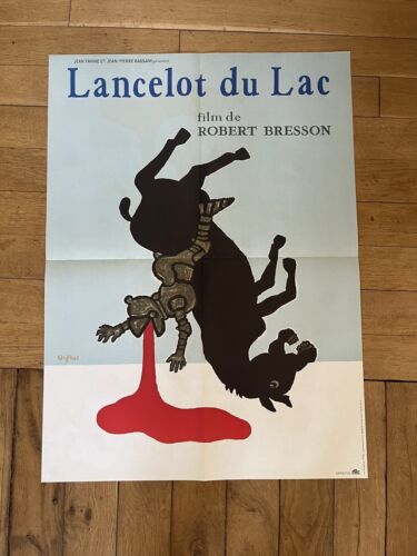 Affiche Savignac LANCELOT DU LAC  1974 Robert Bresson 60X80 Poster Ciné Pub - Foto 1 di 3