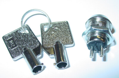 Mini Schlüsselschalter EIN/AUS, Umschalter, 1-polig, 12mm, 250V/0,5A, 12mm, S104