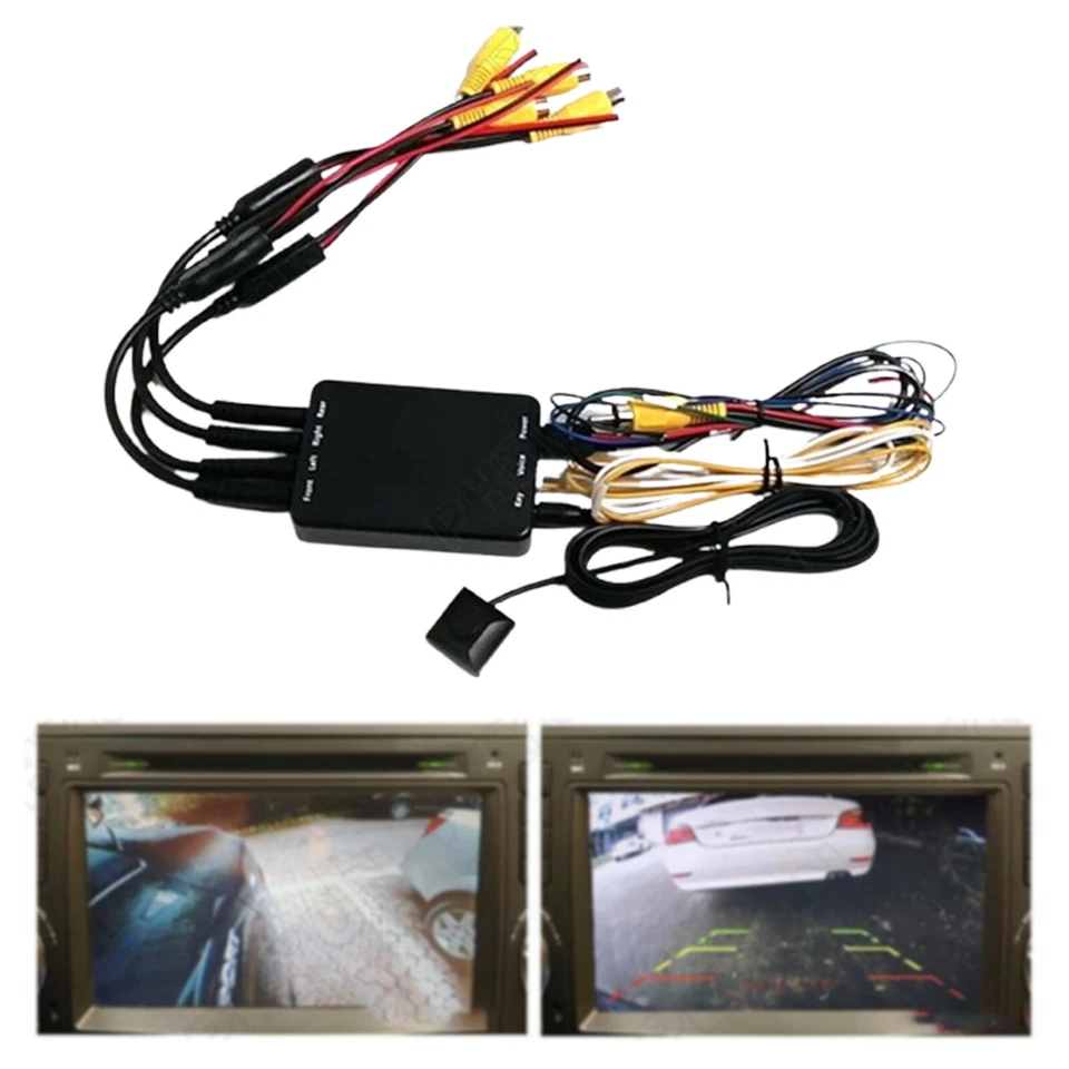 360 Degree Car Parking Panoramic View Rearview 4 Way Camera Control Box System - Image 3 of 4