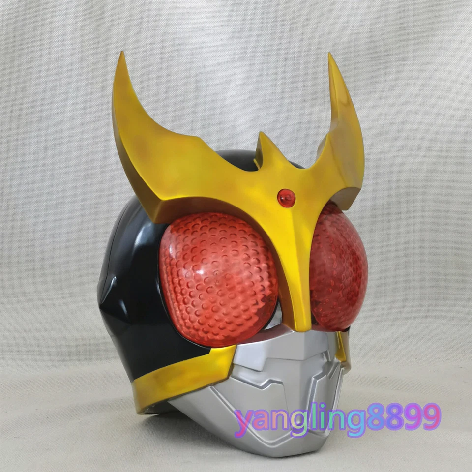 Casco Kamen Rider Ultimate Kuuga acabado resina máscara pintada utilería iluminada Foto 3 de 4
