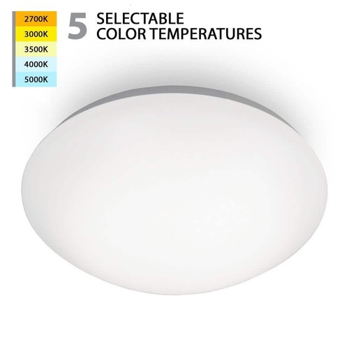 Glo 14 in. 1-Light White Selectable LED Flush Mount