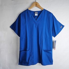 Cherokee Workwear Scrubs Top Small Royal Blue 4700 V-Neck 2 Pocket NWT