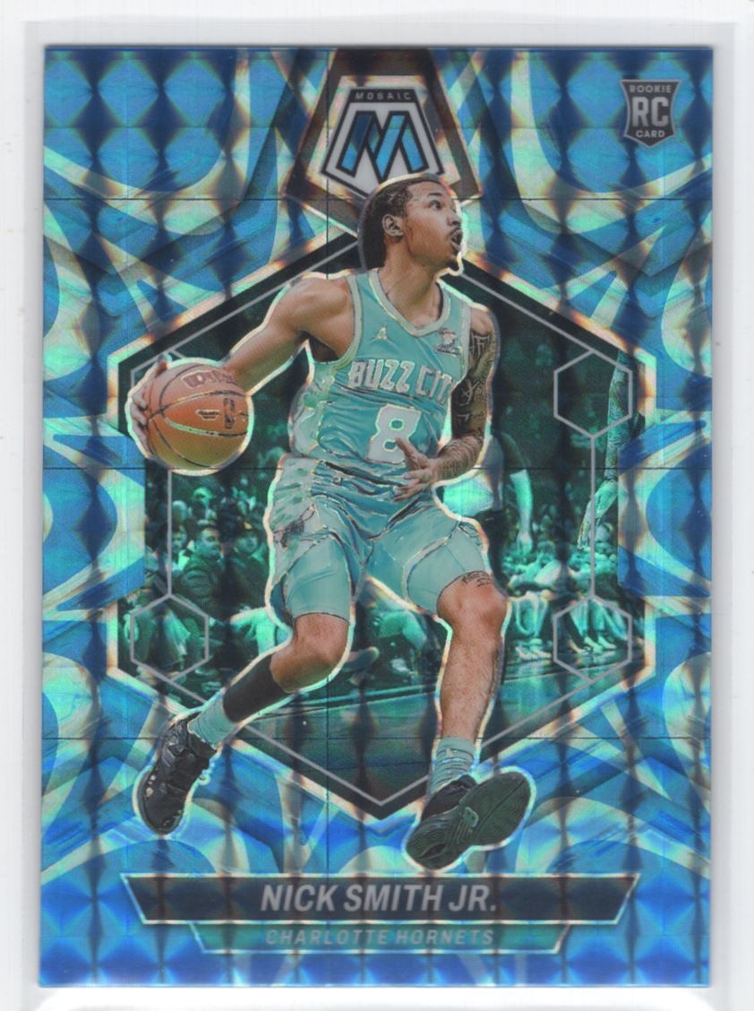 #242 2023-24 Panini Mosaic Reactive Blue Nick Smith Jr. Rookie Charlotte Hornets