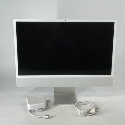 iMac 24 Silver 2021 3.2 GHz M1 8-Core CPU 8-Core GPU 16GB 512GB Cracked LCD