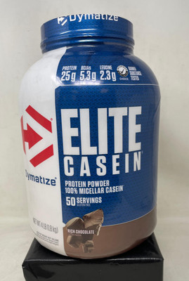 Dymatize Elite Casein Protein Powder, Rich Chocolate, 4lb - 50 svgs. Exp. 11/27