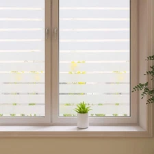 2/4 Stripe Frosted Window Film, Privacy Glass Window Sticker, Vinyl Decorativ...