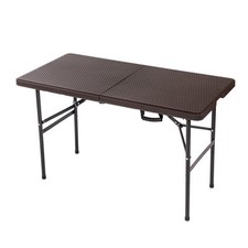 NEW! 4ft 1.2m Folding Heavy Duty Outdoor Rattan Trestle Party Garden Table