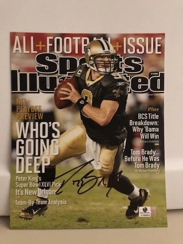 DREW BREES SIGNED AUTOGRAPHED 8"X10" PHOTO NEW ORLEANS SAINTS with COA NEW