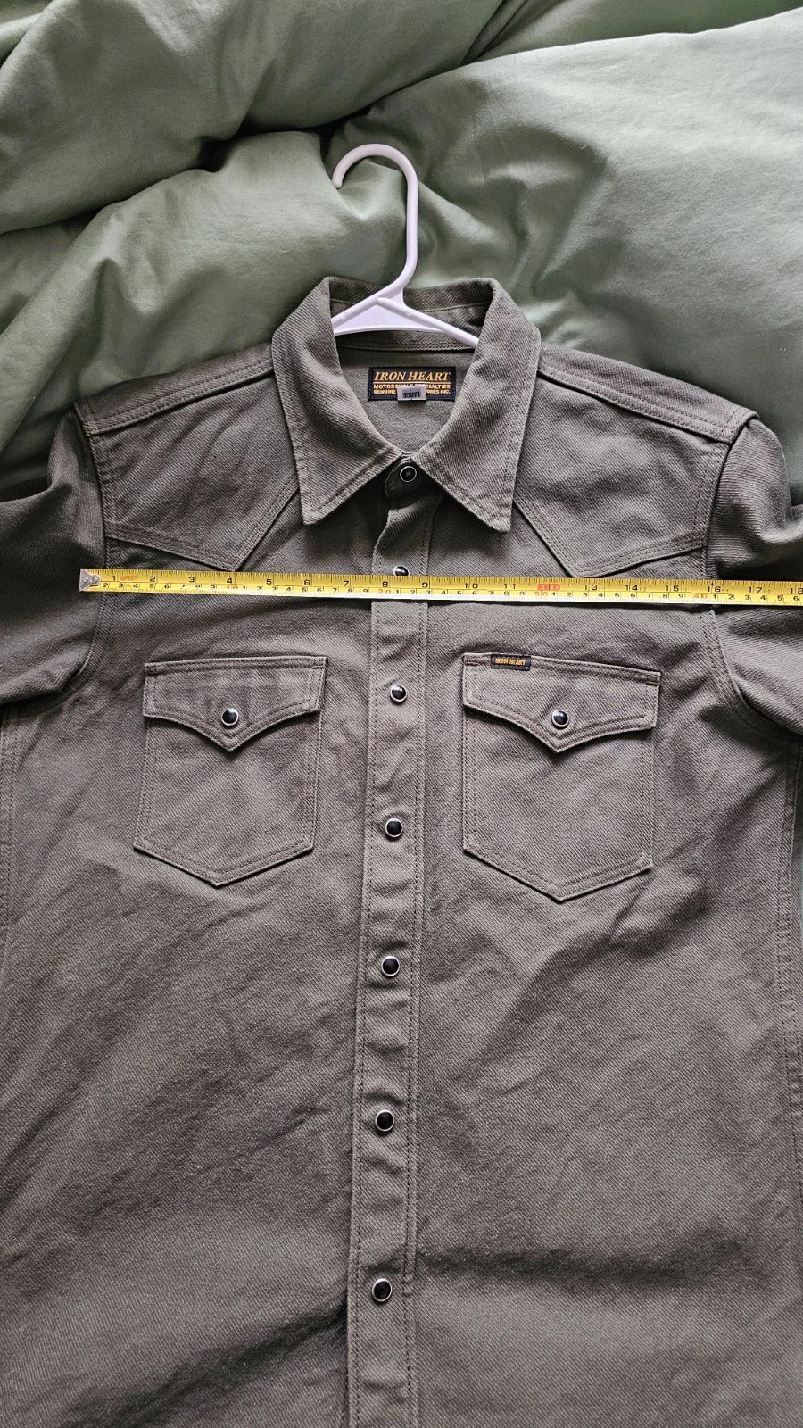 Iron Heart 13 oz Military Serge Snap Shirt size large - product detail image 10