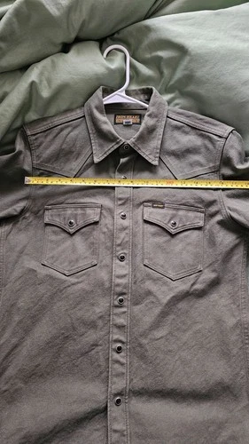 Iron Heart 13 oz Military Serge Snap Shirt size large image 10