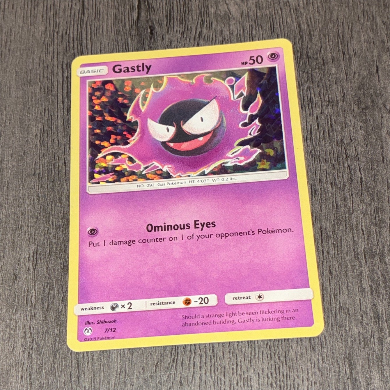 Pokemon TCG Gastly 007/012 McDonald's 2019 Holo Promo ENG 2019