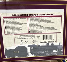 MTH Premier SEABOARD AIR LINE 2-10-0 Russian Decapod Steam Engine O-Scale PS 3.0