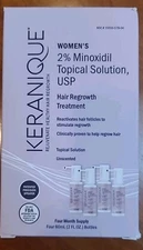 Keranique 2% Minoxidil Hair Regrowth Treatment  Women 4 Month Supply New 11/25