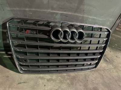 For Audi A8 S8 D4 2014-2017 S8 Style Chrome Strip Front Bumper Grille Grey