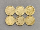 1947 - 1962 USA - 6 pc. "Roosevelt .900 Silver Dimes - Various Conditions