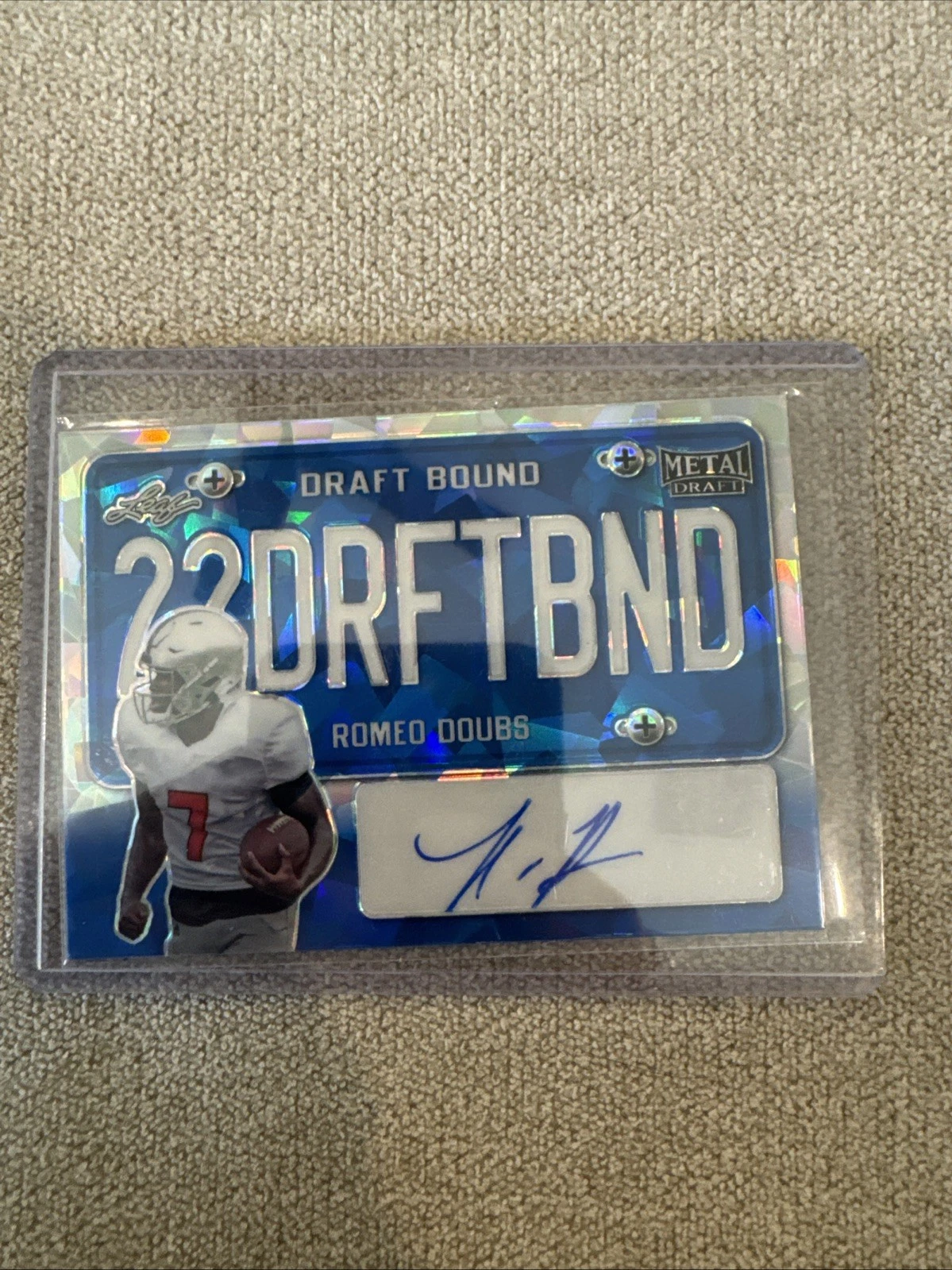 Romeo Doubs Leaf Metal Draft Bound Autographs #DBRD1 Silver Mojo