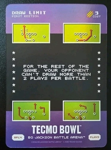 2026 Bo Jackson Battle Arena Tecmo Bowl First Edition Foil Draw Limit BPL4 Plays
