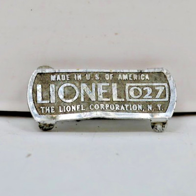 Lionel Name Plate from 2026 Steam Locomotive O27 Gauge Vintage Train