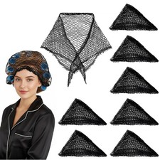 8 PCS Triangle Hair Net for Rollers for Salon Styling Sleep Styling Fixed Hai...