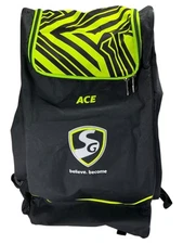 SG Ace Duffle Cricket Kitbag Black/Yellow With Padded Straps & Spacious Compartm