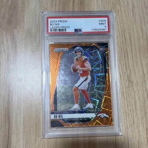 2024 Panini Prizm Bo Nix Lazer Prizm Rookie #309 PSA 9 Denver Broncos