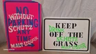 Pair Of Vintage 1969 Schlitz beer Plastic Traffic Signs Advertising 17x12