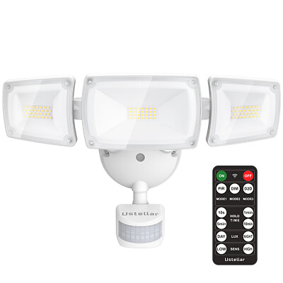 Ustellar 1/2Pack 55W LED Security Lights Motion Sensor Light with Remote Control