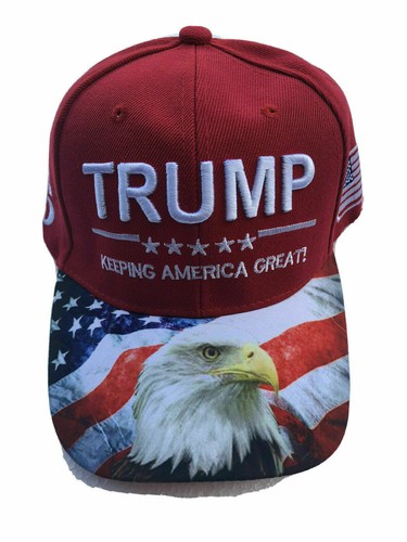 Red MAGA Trump Ball Cap Embroidered 