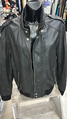 Conbipel Jacket in real leather used woman size 54 black LLD165