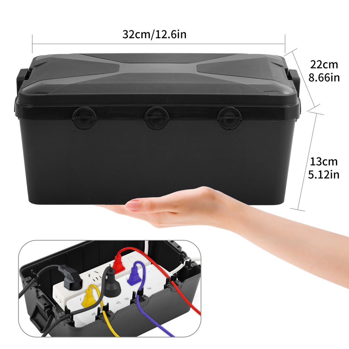 Outdoor Electrical Box 32x22x13cm Waterproof Connection Box with 7