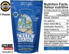 Light Grey Celtic Sea Salt 1 Pound Resealable Bag  Additive-Free,Gluten-Free,454G