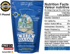 Light Grey Celtic Sea Salt 1 Pound Resealable Bag–Additive-Free,Gluten-Free,454G
