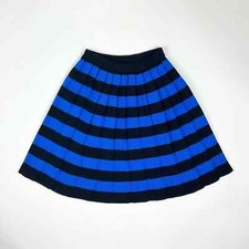 Vintage 90s knit black/blue striped midi skirt size S