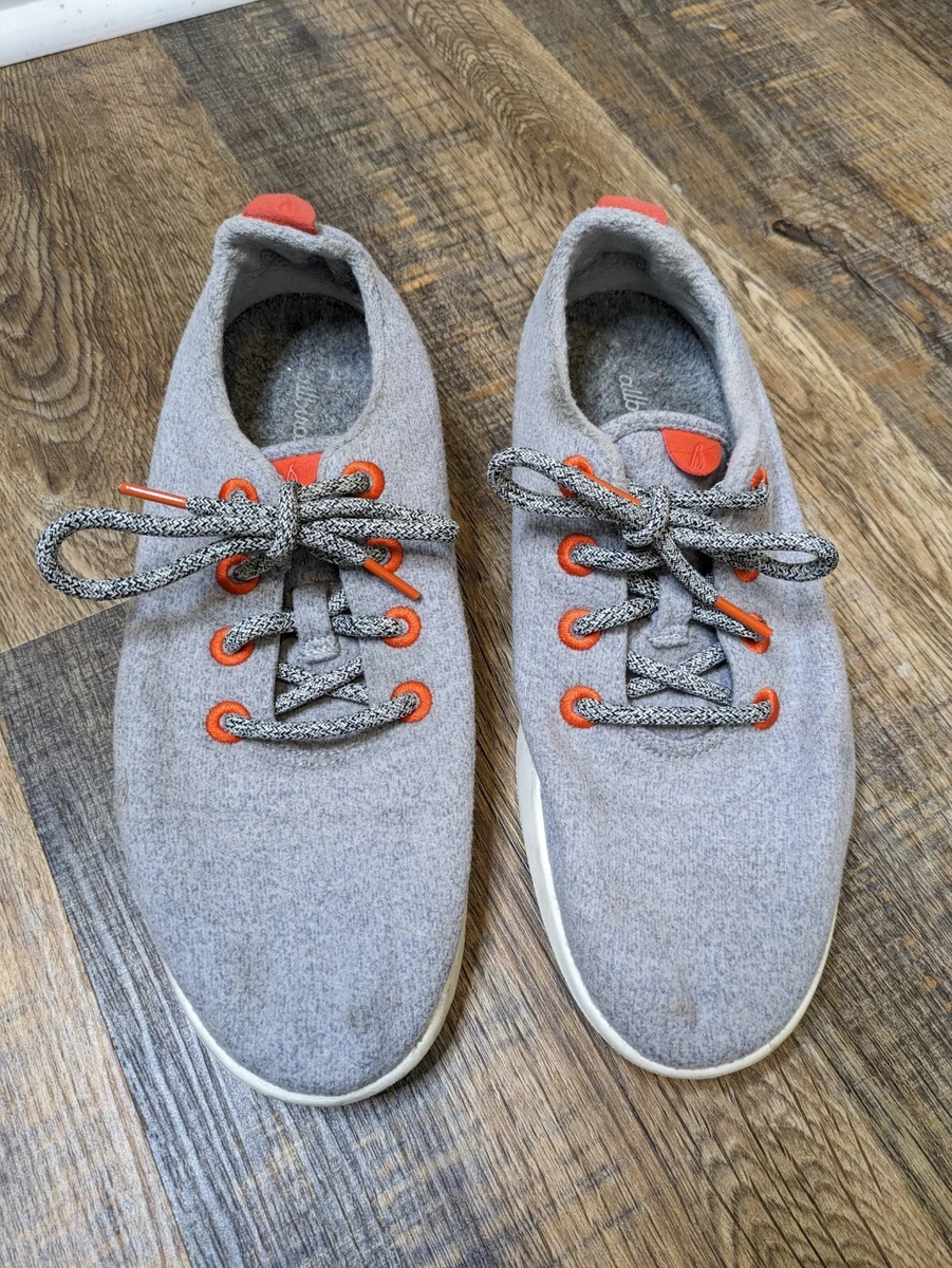 Allbirds wool runner tie up shoes gray orange . Canada maple Women's size 10