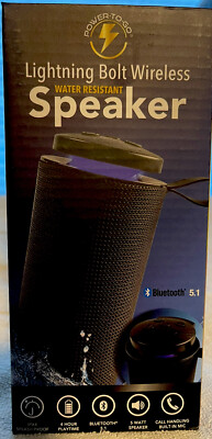 Lightning Bolt water-resistant wireless speaker, Brand new in box, Splash Proof