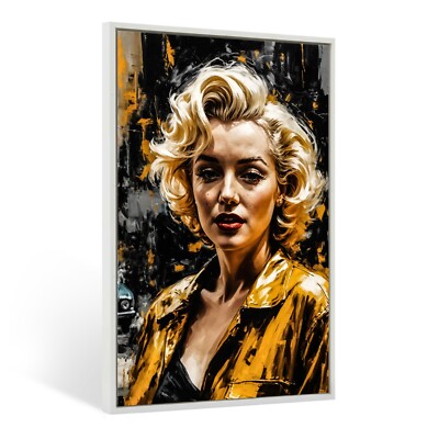  WANDBILD MARILYN MONROE POP ART MUSIK, LEINWAND BILD MIT RAHMEN KUNST DEKO HAUS