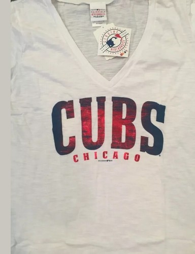 NWT ~ $36.00 Women's Chicago Cubs V-neck MLB Baseball Shirt Sz ~ Large - Picture 7 of 12
