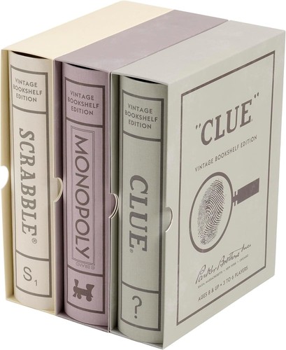 Classic Games Collection: Scrabble, Monopoly & Clue in Vintage Bookshelf Cases - Picture 3 of 10