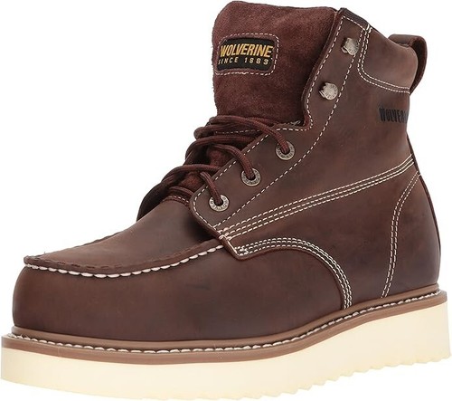 Wolverine Loader 6 Inch Lace up Work Boots, Brown, 10.5