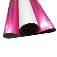 QOMOLANGMA 23.6in x 164ft DTF Hot Pink Metallic Film Roll Cold Peel US Stock