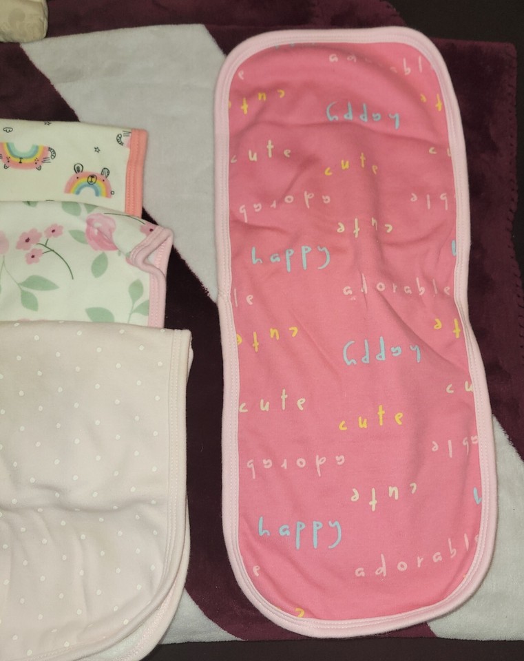 Infant Baby Girl Burping Cloths And Bibs eBay