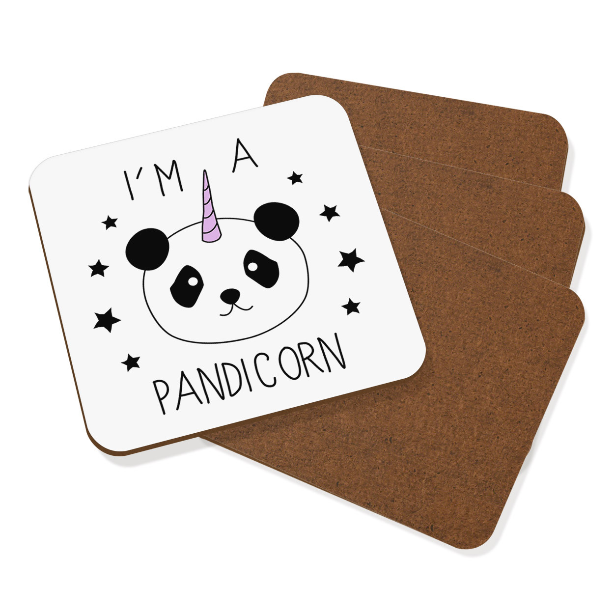 I'm A Pandicorn Unicorn Coaster Drinks Mat Set Of 4 - Panda Unicorn Funny