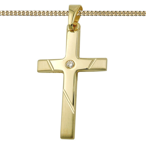 Echt Gold 333 Gelbgold Kreuz AnhäNger Kommunion Konfirmation Firmung Baby Taufe-image
