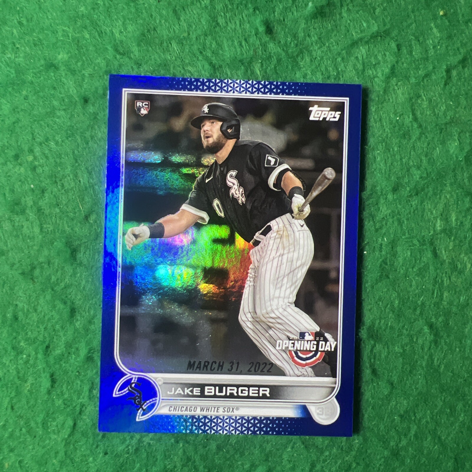 2022 Topps Opening Day - Opening Day Blue Foil #141 Jake Burger (RC)