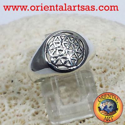 Anello in argento 925 ‰ fiore della vita piccolo