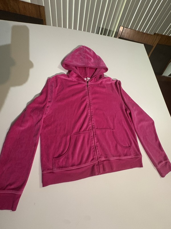 Victoria’s Secret Velour Hoodie Full Zip Women’s Large Soft Nice Look & Feel