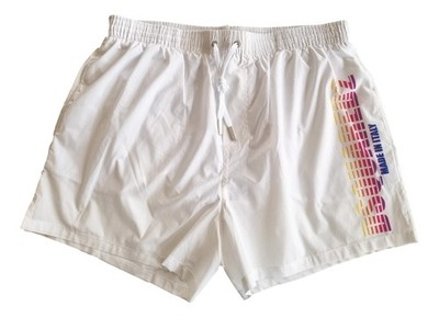 DSQUARED Herren Badeanzug Boxer Midi Icon Forever D7B645660.10048 Weiß